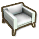 アイテム-白いアームチェアのアイコン