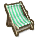 アイテム-緑色のビーチチェアのアイコン