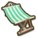 アイテム-緑色のビーチハンモックのアイコン