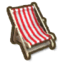 アイテム-赤いビーチチェアのアイコン