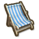 アイテム-青いビーチチェアのアイコン