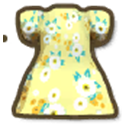 アイテム-黄色の花柄ドレスのアイコン