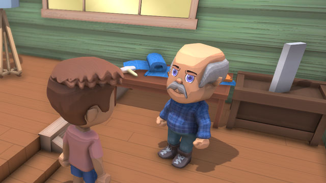 メルヴィンと会話する様子