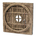 アイテム-丸い木製の扉のアイコン