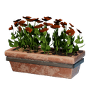 アイテム-壁掛けの鉢植え（赤・長）のアイコン