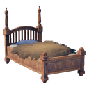 アイテム-華やかな木製のベッドのアイコン