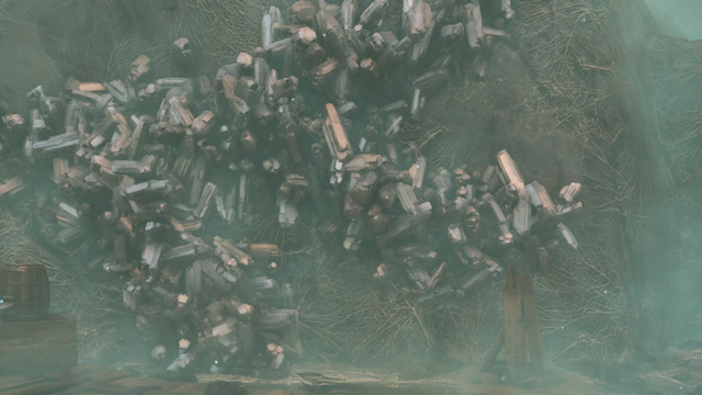 アルバネヴ山頂に点在する銀鉱石の鉱脈