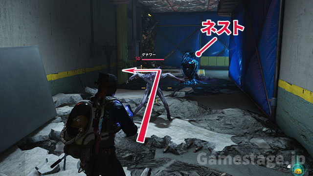 通路にあるネスト